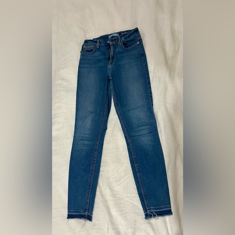 7 for all mankind High waisted ankle skinny jeans